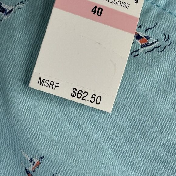 IZOD Shorts Mens‎ 40 Harborside Printed Blue Twill w/ Sailboats 9.5"  New $62 - Picture 3 of 12